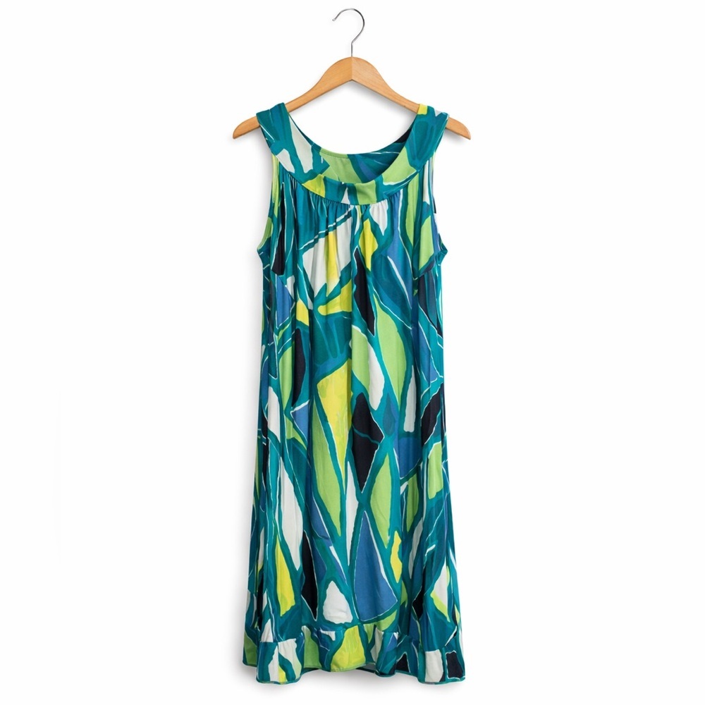 Susan Lawrence No Wrinkle Sundress with Ruffled
Bottom Size Medium. #Summer